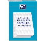 Bloc de fiches bristol, A6, quadrillé, blanc