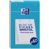 Blok bristol-kaarten 125 x 200 mm geruit wit