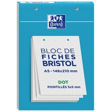 Bloc de 30 feuilles BRISTOL perforées 14,8 x 21 cm pointillé (dot) Blanc