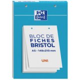 Bloc de fiches bristol, A5, uni, blanc