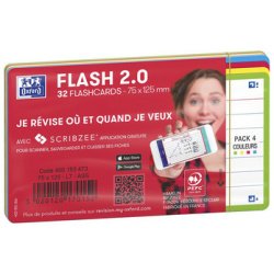 Fiches bristol FLASH 2.0, A7, bord de couleur