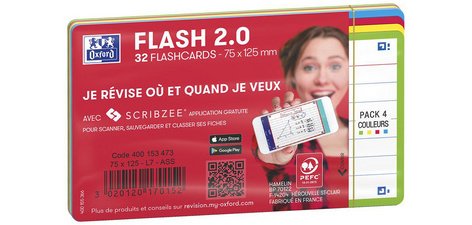 Fiches bristol FLASH 2.0, A7, bord de couleur
