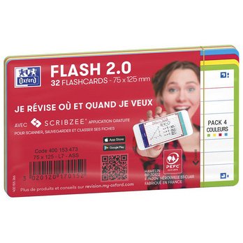 Fiches bristol FLASH 2.0, A7, bord de couleur