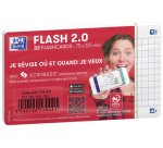 Fiches bristol FLASH 2.0, A7, quadrillé, blanc