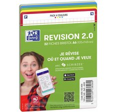 Fiches bristol REVISION 2.0, A5, bord de couleur
