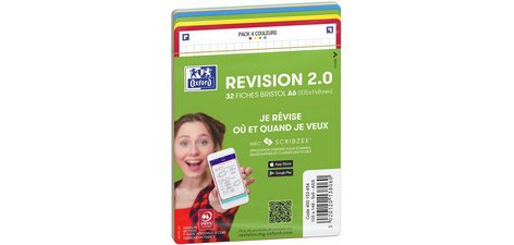 Fiches bristol REVISION 2.0, A5, bord de couleur