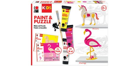 KiDS Kit peinture & puzzle Little Artist, flamant