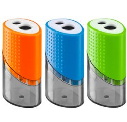 Taille-crayon double en plastique, assorti