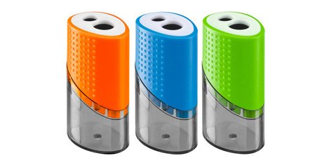 Taille-crayon double en plastique, assorti