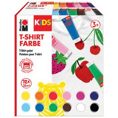 Verf voor T-shirt KiDS 36 ml tube - set van 12 stuks