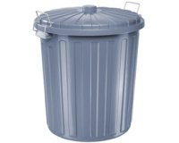 Poubelle 'the big boy' avec couvercle, gris, 73 litres