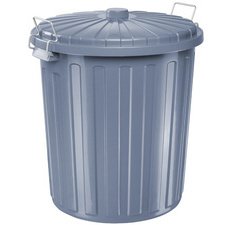 Prullenbak 'the big boy' met deksel, grijs, 55 liter