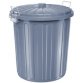 Trash can 'the big boy' with lid, grey, 55 liters