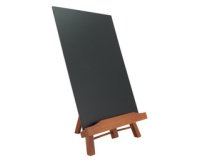 Krijtbord tafel JUNIOR met staander mahonie