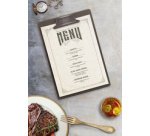 Menuhouder met klem VINTAGE, A5, grijs