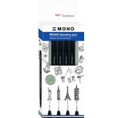 Tombow Feutre fin MONO drawing pen 'Bold Set', set de 4