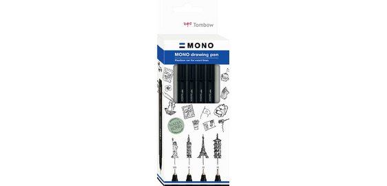 Tombow Feutre fin MONO drawing pen 'Bold Set', set de 4