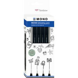 Tombow Feutre fin MONO drawing pen 'Fine Set', set de 4