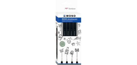 Tombow Feutre fin MONO drawing pen 'Fine Set', set de 4