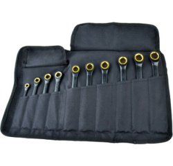 Jeu de clés mixtes à fourche à cliquet, 10 pièces