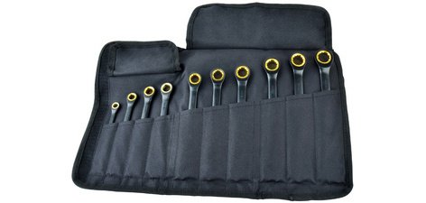 Jeu de clés mixtes à fourche à cliquet, 10 pièces