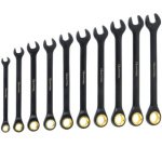 Jeu de clés mixtes à fourche à cliquet, 10 pièces