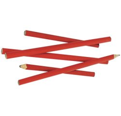 Crayon de charpentier, oval, rouge, 250 mm