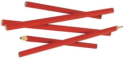 Crayon de charpentier, oval, rouge, 250 mm