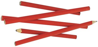 Crayon de charpentier, oval, rouge, 250 mm