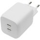 Chargeur USB, 2x USB-C, 65 watts, blanc