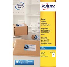 Etiquette autocollante avery expedition jet d'encre        blanches 199,6 x 289,1mm boite15 unites