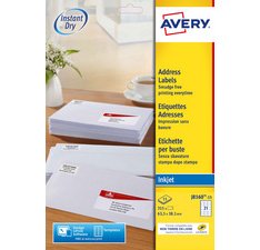Etiquette autocollante avery adresse recyclee laser blanc  38,1 x 21,2mm  boite de 975