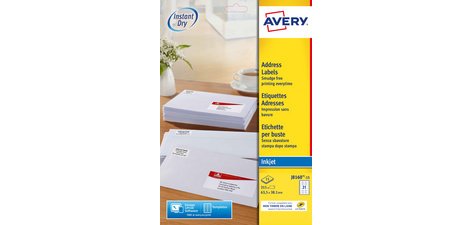 Etiquette autocollante avery adresse recyclee laser blanc  38,1 x 21,2mm  boite de 975