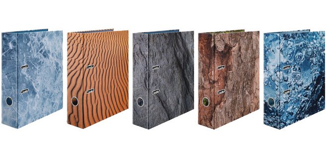 Assortiment de classeurs à motifs 'Nature'