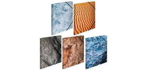 Assortment of 'Nature' Elastic Band Folders, A4