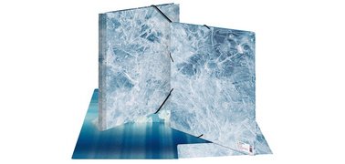 Chemise à élastiques 'Nature', A4, carton, Ice