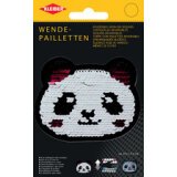 Panda en sequins réversibles, blanc-argent