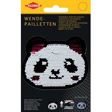 Panda en sequins réversibles, blanc-argent