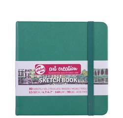 Talens Art Creation carnet de croquis, vert forêt, ft 12 x 12 cm