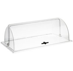 Tilting polycarbonate cover with black cross handle GN 1/1