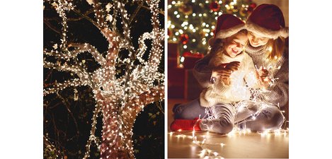 Jamasia LED Light Garland, 400 bulbs, IP 44, green