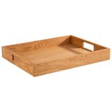 Plateau de service, (L)450 x (P)350 x (H)60 mm, chêne