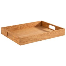 Plateau de service, (L)450 x (P)350 x (H)60 mm, chêne