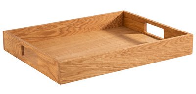 Plateau de service, (L)450 x (P)350 x (H)60 mm, chêne