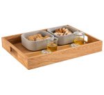 Plateau de service, (L)450 x (P)350 x (H)60 mm, chêne