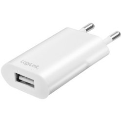 USB plug adapter, 1x USB-A, 5 W, white