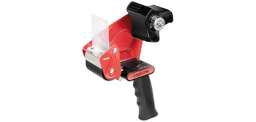 Packaging tape dispenser, black/red