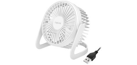 Ventilateur de bureau USB, 30 dB, blanc
