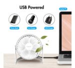 Ventilateur de bureau USB, 30 dB, blanc