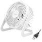 Ventilateur de bureau USB, 40 dB, blanc